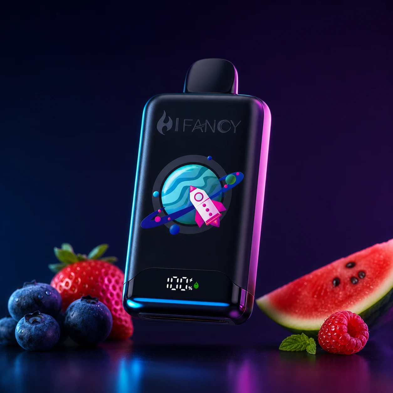 HiFancy Space 50000 Puffs – Kybernetický design 50K (Hlavní pohled) HiFancy Space 50000 Puffs – vlajkový model s kapacitou až 50 000 potahů