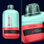 HiFancy Super 70000 Puffs – detail ergonomického náustku a LED displeje